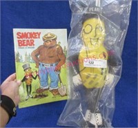 new old stock "mr. peanut" 18in soft doll & book