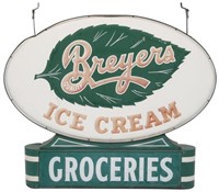 Breyers Ice Cream Double Sided Embossed Sign