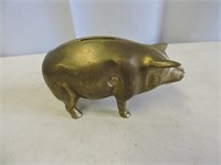 Brass Piggy Bank, 5" L