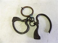 Great Pair of Antique Handcuffs with Original Key