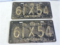 Pair of 1939 License Plates