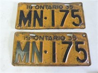 Pair of 1935 License Plates