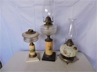 Three Decorative Oil Lamps