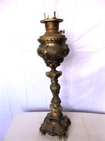 Very Ornate Tabletop Oil Lamp