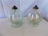 Outstanding Pair of Antiques Oil Lamps