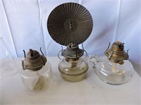 Antique Finger and Wall Bracket Oil Lamps