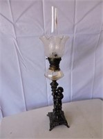 Victorian Cast Base Oil Lamp