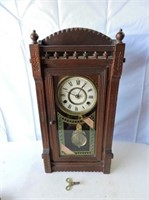 Eight Day New Haven Mantle Clock with Key