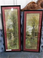 2 Lithographs Woodland & Stream Prints by LMeyer