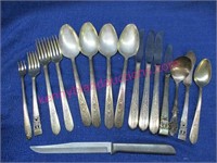 lot of various old plated flatware (15 pcs)