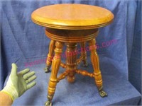 nice modern oak organ stool (ball-in-claw feet)