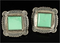 DON LUCAS (20/21ST C) STERLING & TURQUOISE EARRING