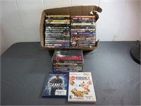 (40) DVD's, (1) Blue Ray, &  WII Game