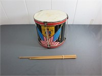 Vintage Commemorative 1776 Tin Toy Drum w/Sticks