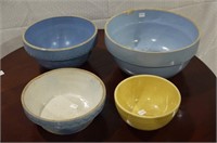 4 Piece Stoneware Bowls (some losses)