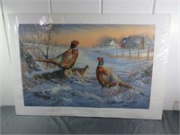 *2002 Sam Timm Print "Winter Afternoon Pheasants"