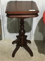 Eastlake Victorian Walnut Pedestal Table (one