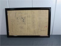*Framed 1955 Nash Blueprints of Rear Door Inner