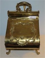 Brass Coal Hod with Ormalou, Liner and Shovel