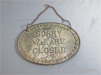 Vintage Cast Metal Double Sided Open/Closed Sign