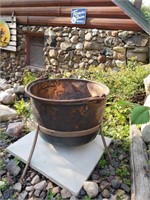 1700-1800's HUGE Copper Pot with Handle & Stand