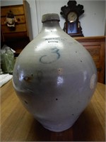 3 Gallon Stoneware Jug - N. Clark & Co Lyons