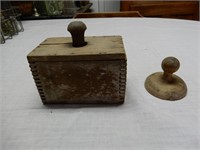Wooden Box Butter Press and Round Butter Press
