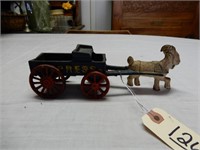 Cast Iron Vintage Express Wagon Pulled by a Ram
