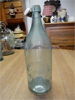 Collectible Blue Glass Bottle - Queen City