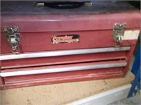 RED 2 DRAWER TOOL BOX WITH DRILL BITS
