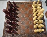 Wood Board Resin Chessmen Animal Theme