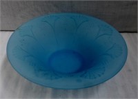 Vintage Indiana Glass Co Frosted Blue Center Bowl