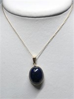$2200. 10/14KT Gold Black Opal(6.5ct) Necklace