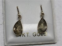 $1000. 14KT Gold Turkish Diaspore(1.6ct) Earrings