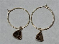 $800. 14KT Gold Natural Garnet(0.95ct) Earrings