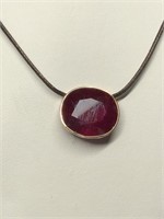 $2000. 14KT Gold Enhanced Ruby(Approx 2ct) Pendant