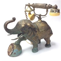 Safari Decor Brass Elephant Telephone