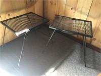 2 Patio Metal Tables Black