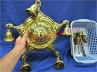 antique brass & metal light fixture & old parts