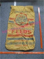 burlap "farm bureau" feed sack (100-lbs)