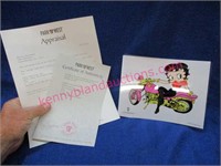 signed "betty boop" lithograph - coa & appraisal