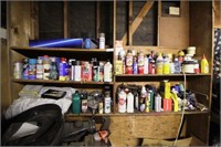 Shelf lot solvents cleaning lots of supplies