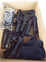 Box of misc. AR accessories, charge handles, etc.