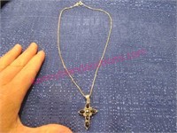 sterling double-sided cross pendant necklace -20in