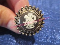 sterling silver angel cameo ring - size 6.5