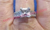 sterling silver cz ring - size 7.5