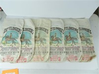 Six Vintage Flour Sacks