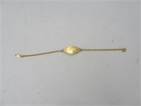 14kt Gold Bracelet - Marked on clasp and center