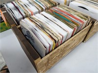 Wooden Crate full of 45 RPM Albums
