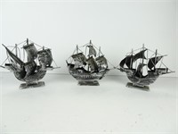 Three Metal Ships - Columbus - Pinta Nina and